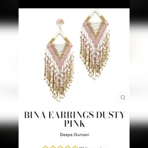 NEW DEEPA GURNANI Anwen Beaded Fringe Drop Earrings